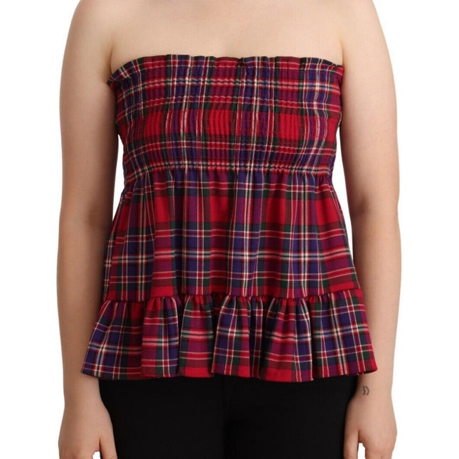 CAMPO DI FRAGOLE Multicolor Chekered Sleevelesss Tank Top