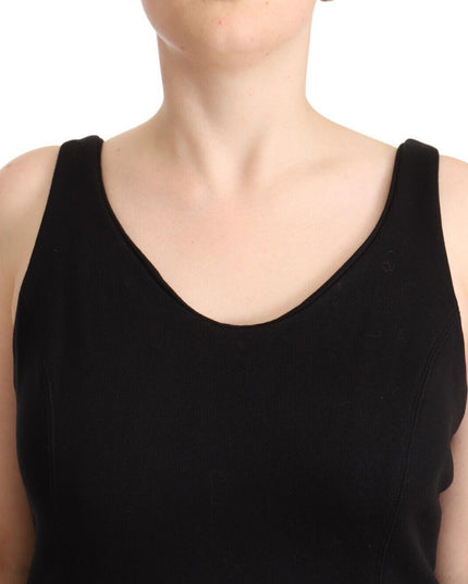 Ermanno Scervino Black Cotton Sleevelesss Tank Casual Top