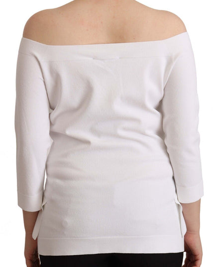EXTERIOR White Long Sleeves Off Shoulder Women Top Blouse
