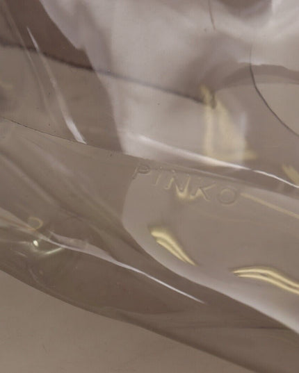 PINKO Black Clear Plastic Transparent Pouch Purse Clutch Bag