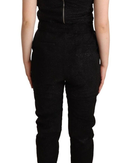 La Maison du Couturier Black Spaghetti Strap Jumpsuit Dress