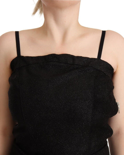 La Maison du Couturier Black Spaghetti Strap Jumpsuit Dress