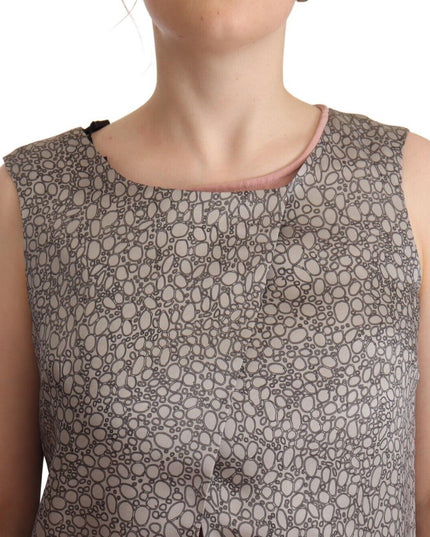 Comeforbreakfast Gray Sleeveless Shift Knee Length Dress