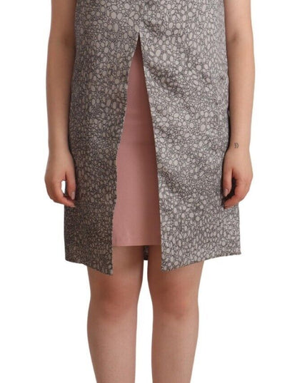 Comeforbreakfast Gray Sleeveless Shift Knee Length Dress