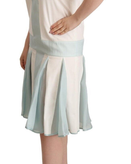 Sergei Grinko Multicolor Faux Pearl Sleeveless Shift Midi Dress