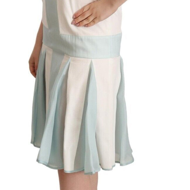 Sergei Grinko Multicolor Faux Pearl Sleeveless Shift Midi Dress