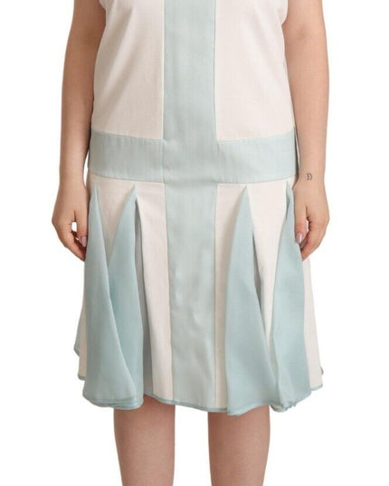 Sergei Grinko Multicolor Faux Pearl Sleeveless Shift Midi Dress