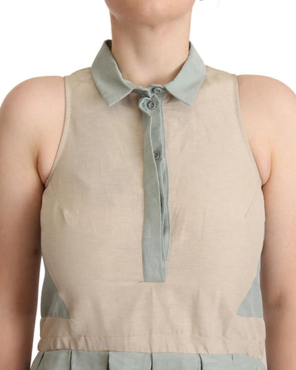 Comeforbreakfast Multicolor Collared Sleeveless Sheath Dress