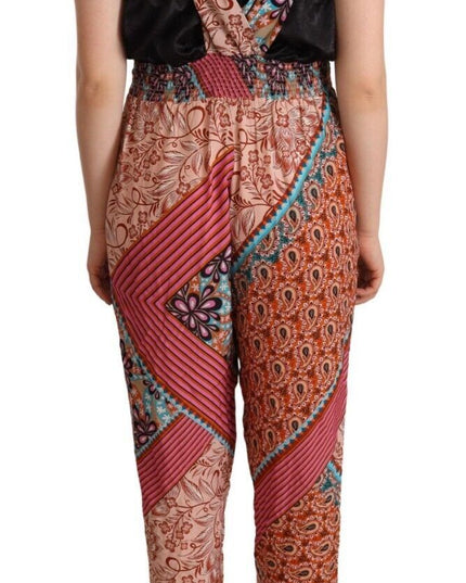 PINKO Multicolor Viscose Floral Print Women Jumpsuit Dress