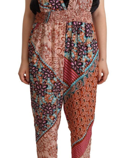 PINKO Multicolor Viscose Floral Print Women Jumpsuit Dress