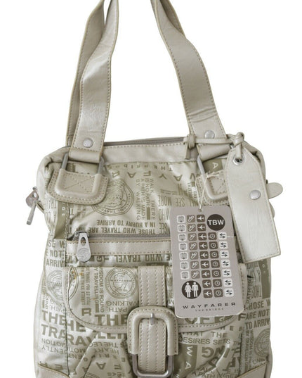 WAYFARER White Printed Handbag Shoulder Fabric Purse