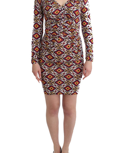 GF Ferre Multicolor Longsleeved Viscose Shift Dress