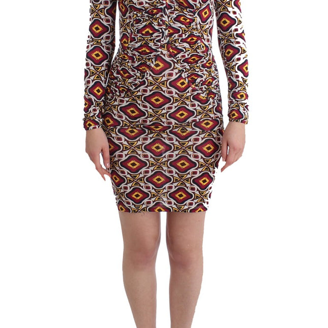 GF Ferre Multicolor Longsleeved Viscose Shift Dress