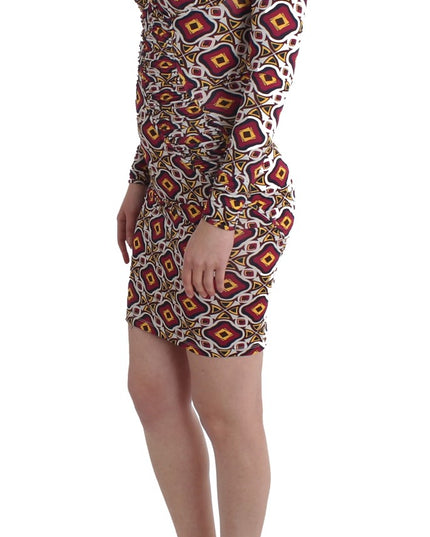 GF Ferre Multicolor Longsleeved Viscose Shift Dress