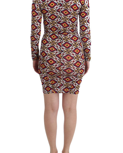 GF Ferre Multicolor Longsleeved Viscose Shift Dress