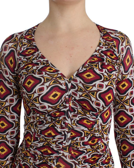 GF Ferre Multicolor Longsleeved Viscose Shift Dress
