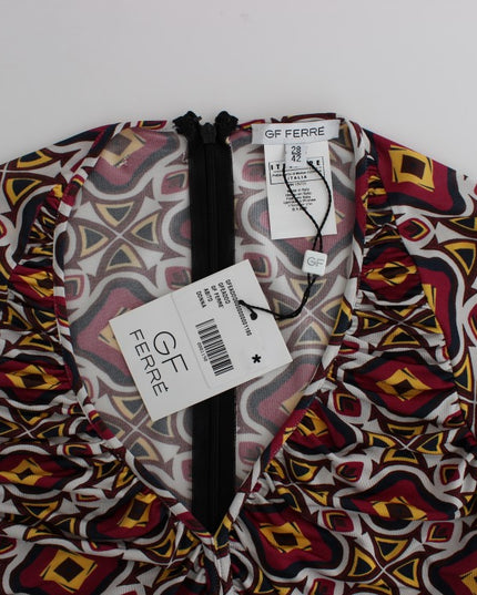 GF Ferre Multicolor Longsleeved Viscose Shift Dress