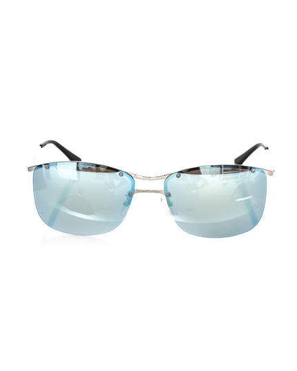Frankie Morello Silver Metallic Men Sunglasses