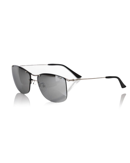 Frankie Morello Silver Metallic Fibre Men Sunglass