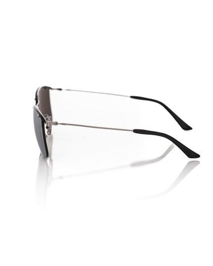 Frankie Morello Silver Metallic Fibre Men Sunglass