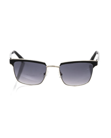 Frankie Morello Black Metallic Fibre Men Sunglasses