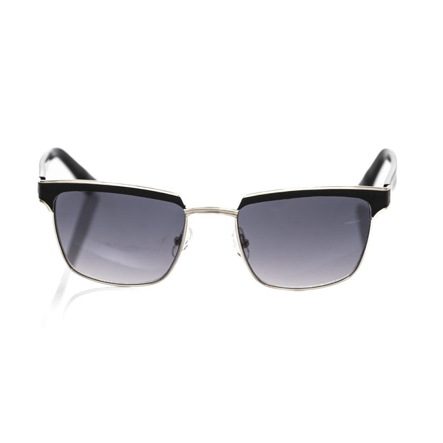 Frankie Morello Black Metallic Fibre Men Sunglass