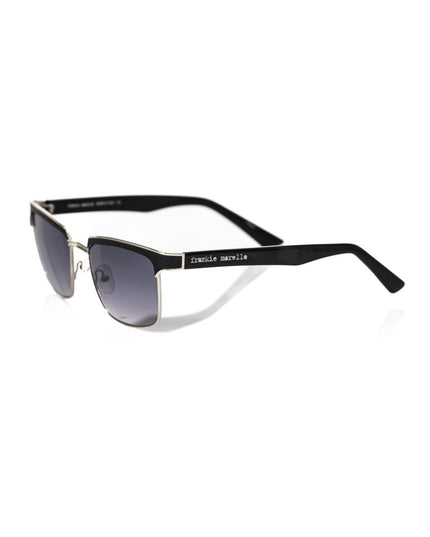 Frankie Morello Black Metallic Fibre Men Sunglasses
