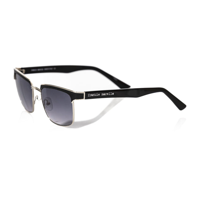 Frankie Morello Black Metallic Fibre Men Sunglass