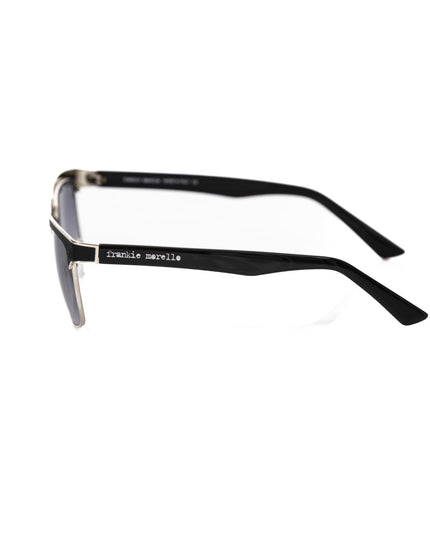 Frankie Morello Black Metallic Fibre Men Sunglasses