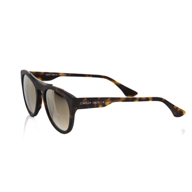 Frankie Morello Brown Acetate Men's Sunglass