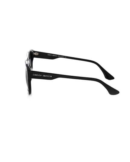 Frankie Morello Black Acetate Men Sunglasses