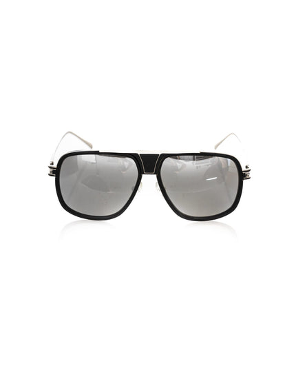 Frankie Morello Black Metallic Fiber Men Sunglass