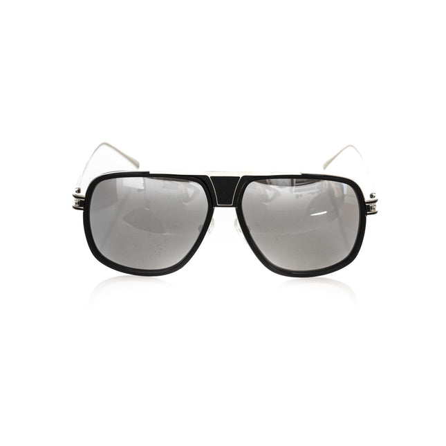 Frankie Morello Black Metallic Fibre Men Sunglass