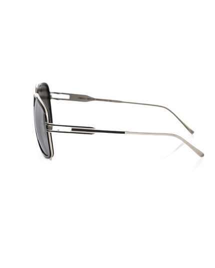 Frankie Morello Black Metallic Fiber Men Sunglass