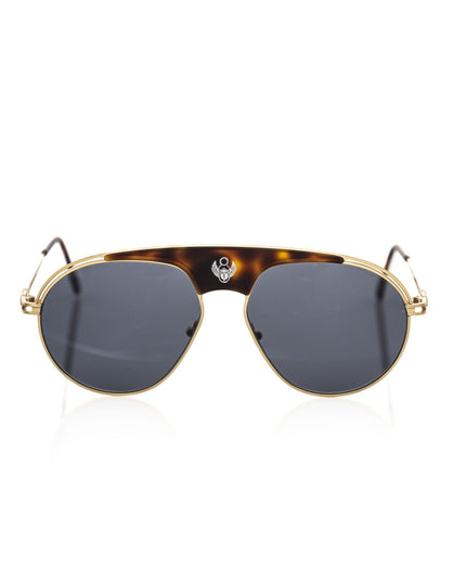 Frankie Morello Brown Metallic Fibre Men Sunglass