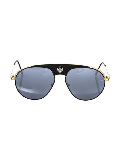 Frankie Morello Black Metallic Men's Sunglass Shield