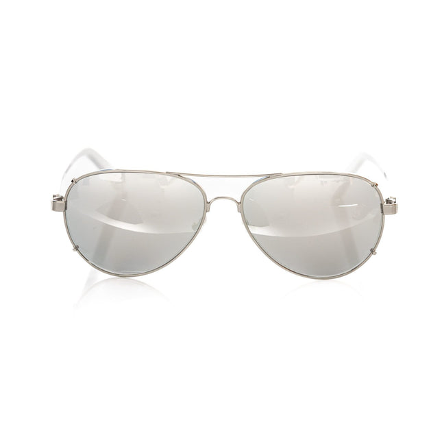 Frankie Morello Silver Metallic Fibre Men Sunglass
