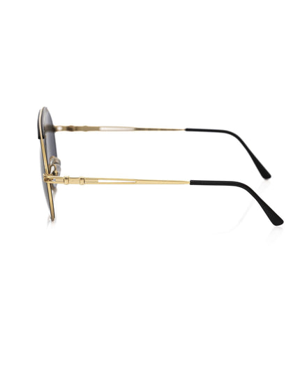 Frankie Morello Black Metallic Men's Sunglass Shield