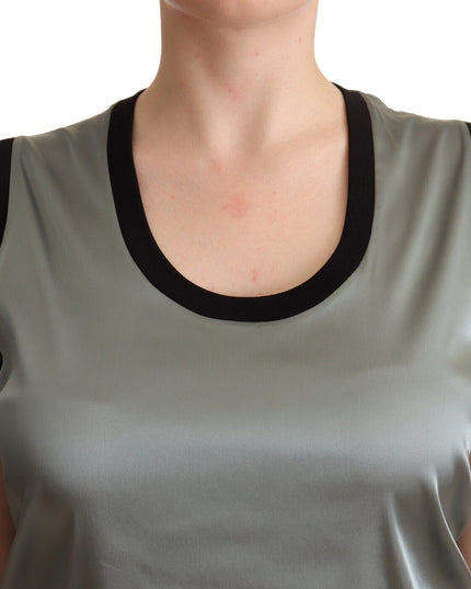 Dolce & Gabbana Silver Round Neck Sleeveless Casual Tank Top