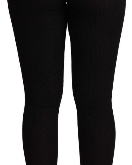 Dolce & Gabbana Black Cashmere Stretch Waist Tights Pants