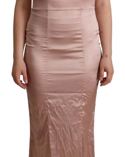 Dolce & Gabbana Pink Lace Long Bodycon Maxi Polyester Dress