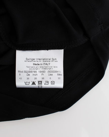 Roccobarocco Black Embellished Jersey Mini Sheath Short Dress