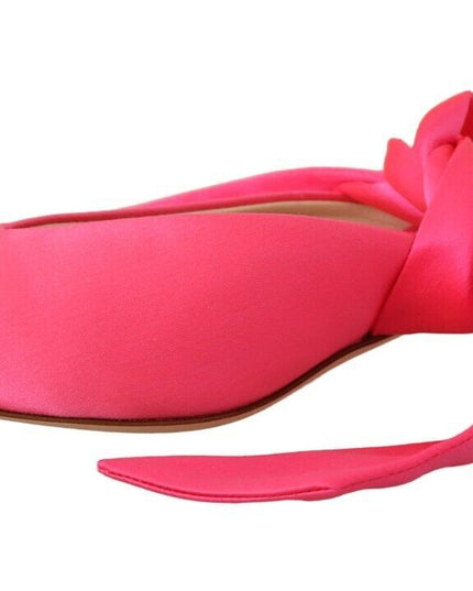 GIA COUTURE Pink Leather Lace Up Kitten Heels Pumps Shoes