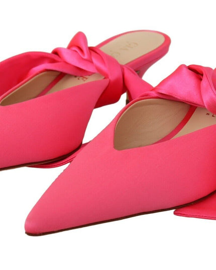 GIA COUTURE Pink Leather Lace Up Kitten Heels Pumps Shoes