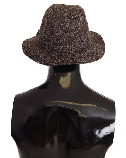 Dolce & Gabbana Gray Melange Blended Textured Tweed Hat
