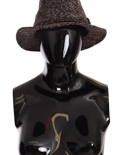 Dolce & Gabbana Gray Melange Blended Textured Tweed Hat