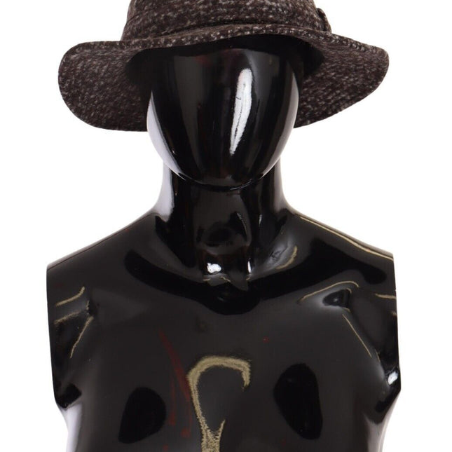 Dolce & Gabbana Gray Melange Blended Textured Tweed Hat
