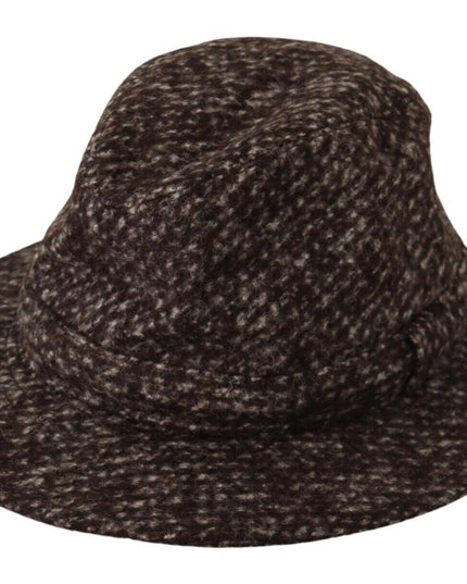 Dolce & Gabbana Gray Melange Blended Textured Tweed Hat