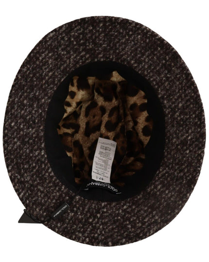 Dolce & Gabbana Gray Melange Blended Textured Tweed Hat