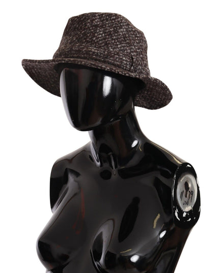 Dolce & Gabbana Gray Melange Blended Textured Tweed Hat